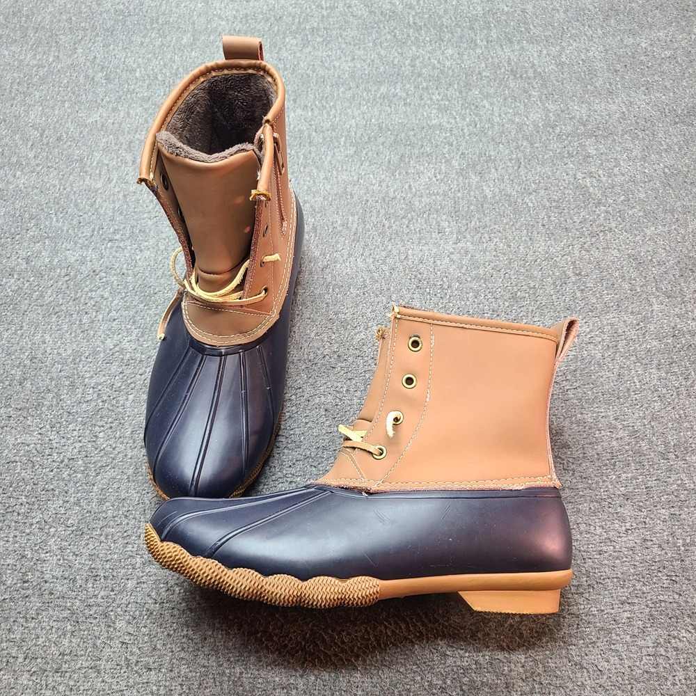Serra Women's Insulated Duck Boots Tan‎ Brown Navy Size 9 Waterproof
